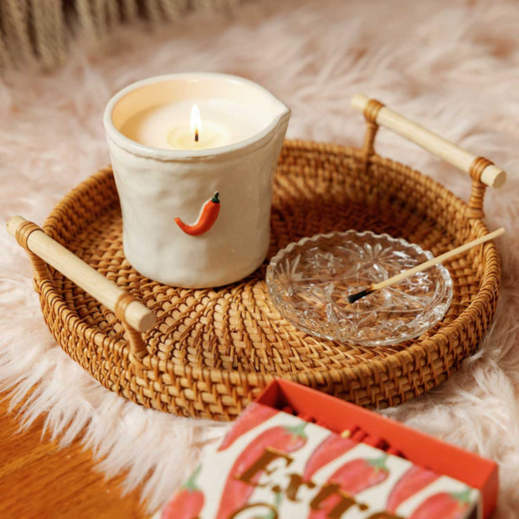Chili Pepper Embossed Ceramic Candle
