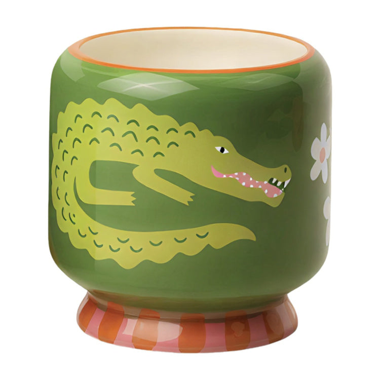 Crocodile-Patterned Ceramic Candle